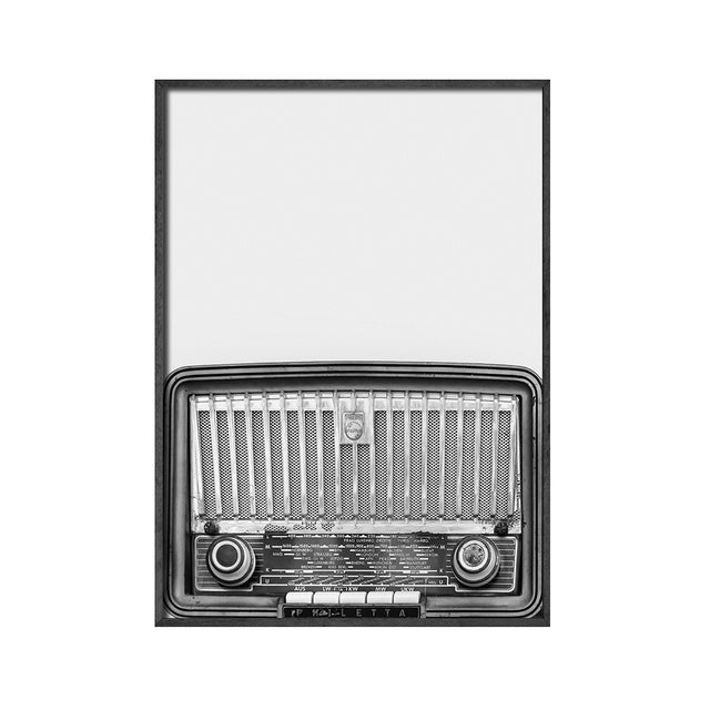 Retro Music Wall Art Black & White