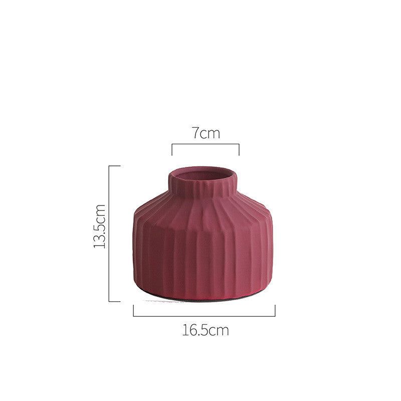 Nordic simple origami ceramic vase ornaments