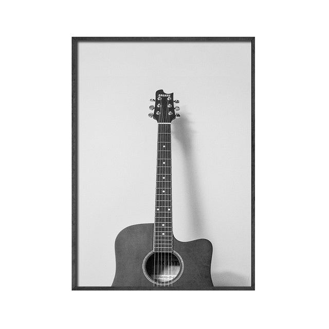 Retro Music Wall Art Black & White