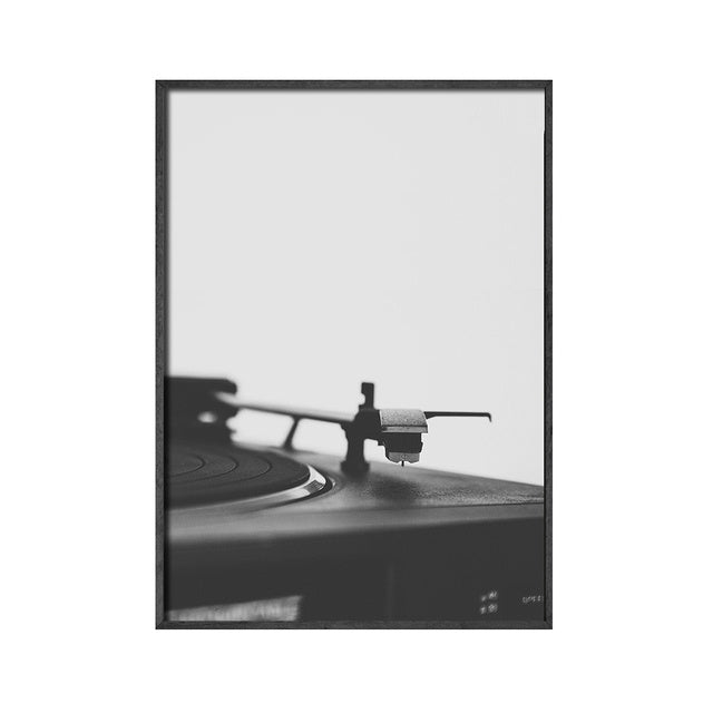 Retro Music Wall Art Black & White