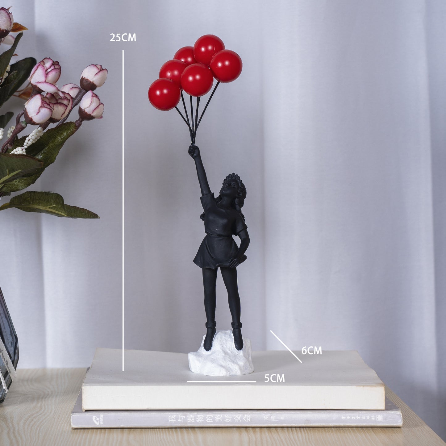 Little Girl with Balloon Resin Sculpture