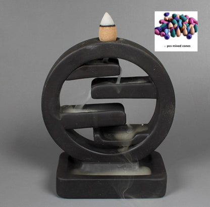 Square Ceramic Backflow Incense Burner