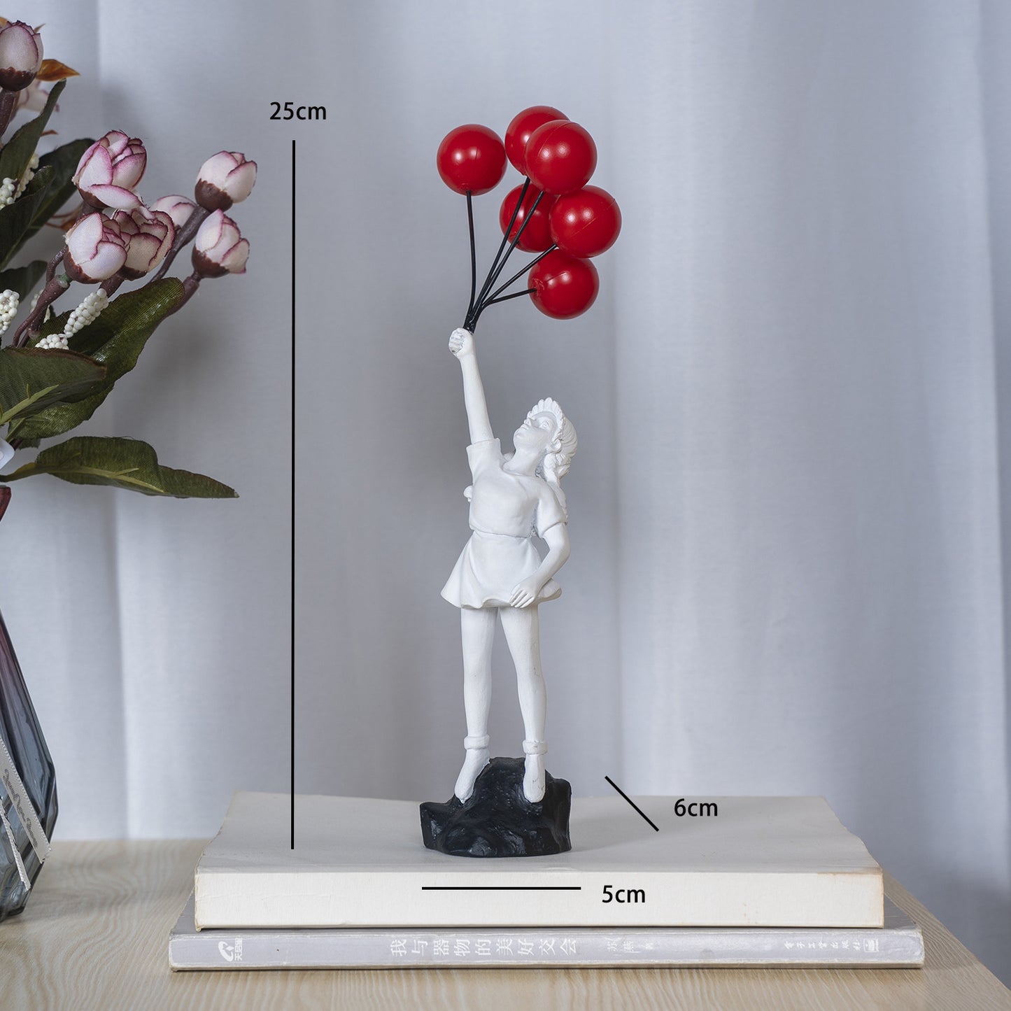 Little Girl with Balloon Resin Sculpture