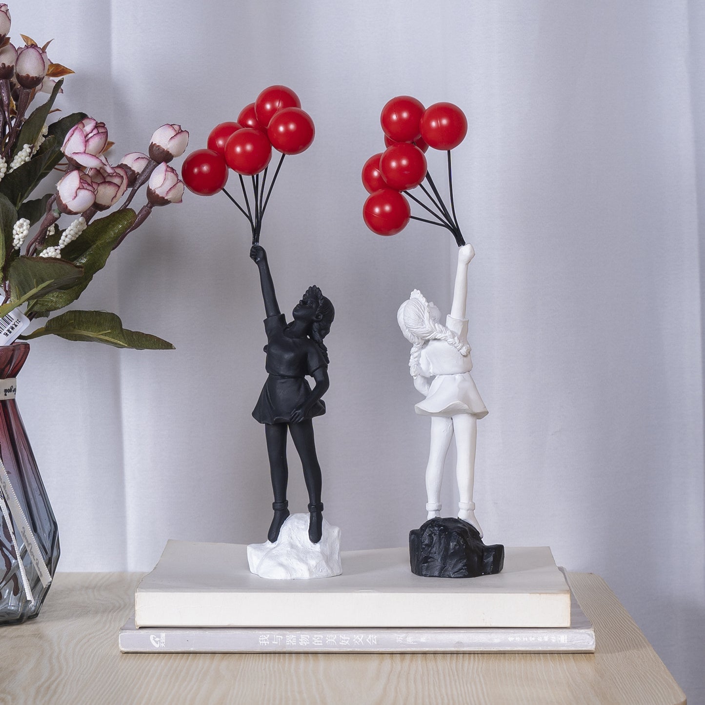 Little Girl with Balloon Resin Sculpture