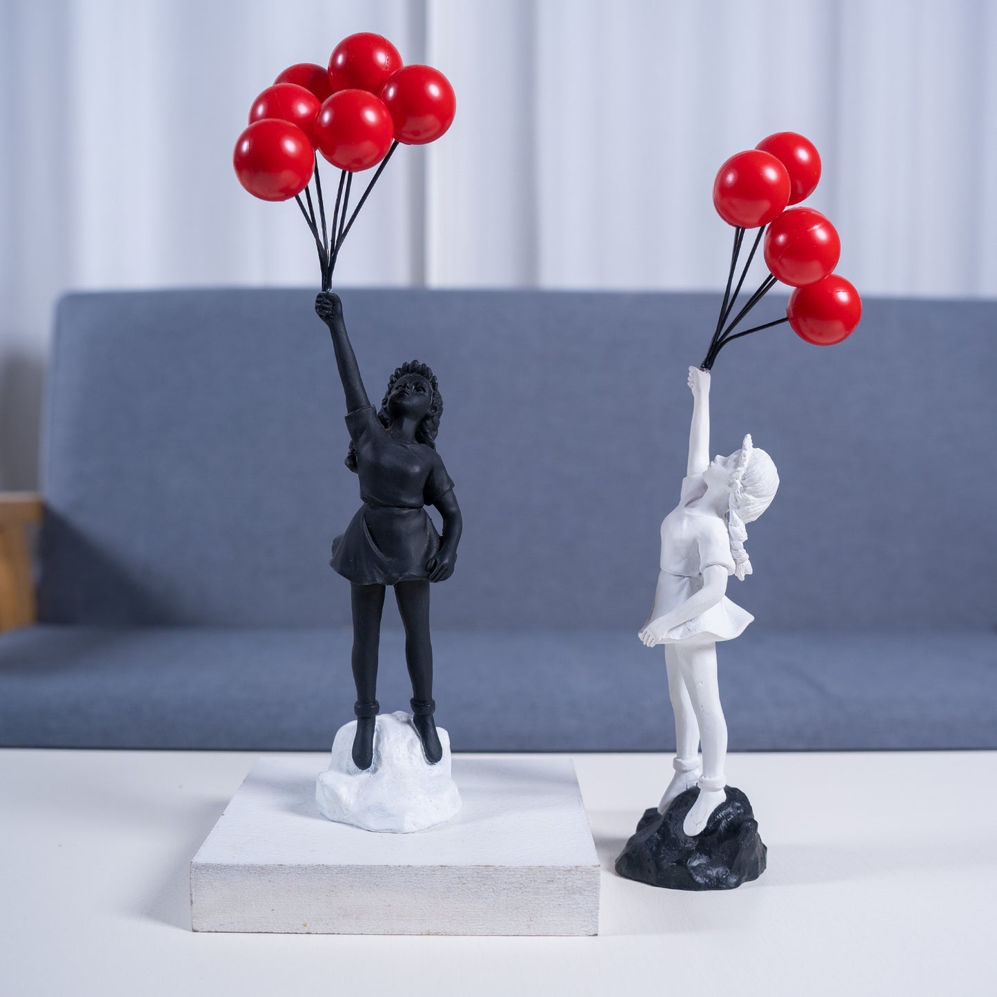 Little Girl with Balloon Resin Sculpture