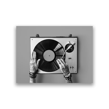 Retro Music Wall Art Black & White